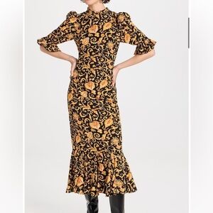 Rhode Felix Dress. Black and Gold. Worn twice in perfect condition!